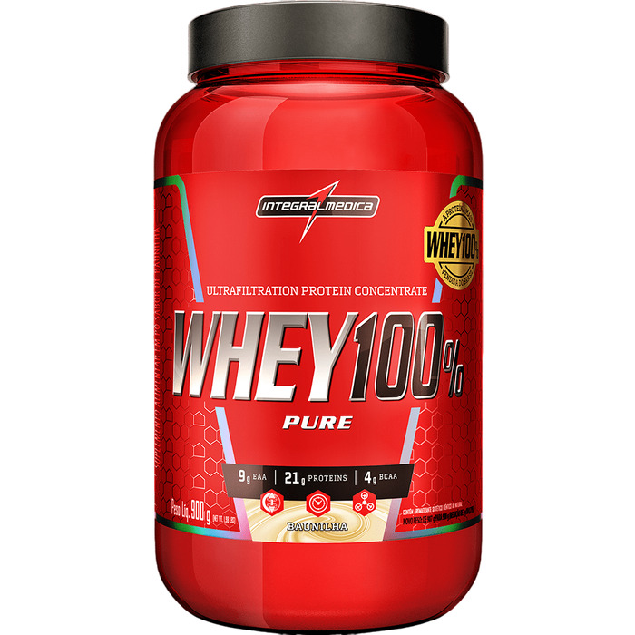 WHEY 100% BAUNILHA 900G INTEGRALMEDICA