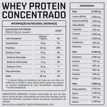 WHEY PROTEIN CONCENTRADO MORANGO 900G DUX