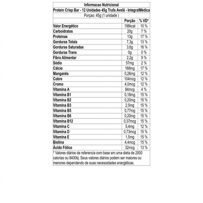 PROTEIN CRISP 12X45G TRUFA DE AVELA