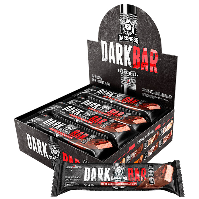 DARK BAR 8X90G FRUTAS VERM./CHOC. CHIPS