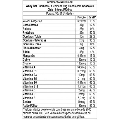DARK BAR 8X90G FLOCOS COM CHOCOLATE CHIP