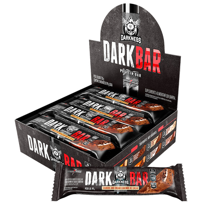 DARK BAR 8X90G COOKIES AND CREAM/NIBS CA
