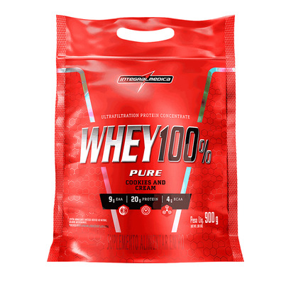 WHEY 100% COOKIES AND CREAM REFIL 900G INTEGRALMEDICA