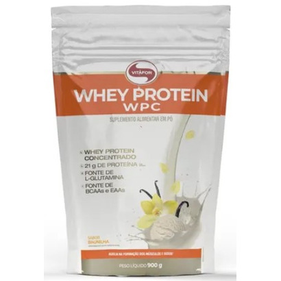 WHEY PROTEIN CONC. 900G BAUNILHA POUCH VITAFOR