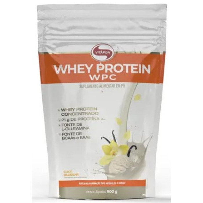 WHEY PROTEIN CONC. 900G BAUNILHA POUCH VITAFOR