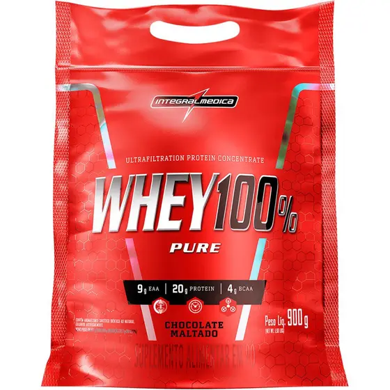 WHEY 100% CHOCOLATE MALTADO REFIL 900G INTEGRALMEDICA